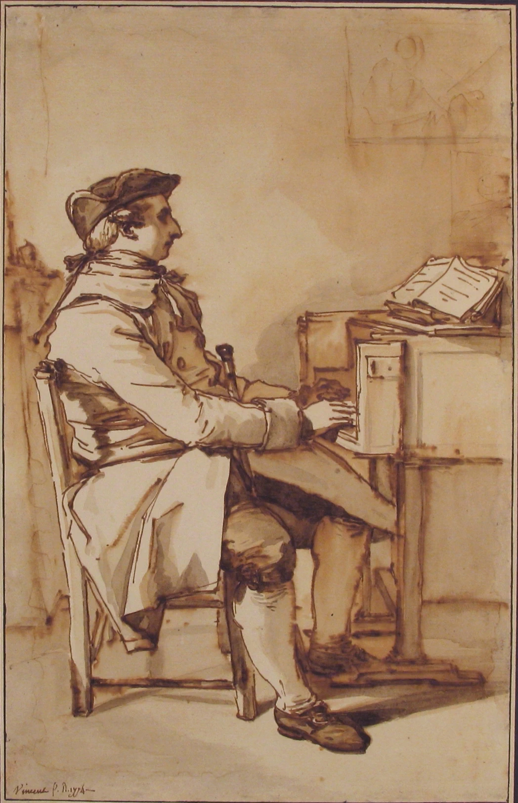Uomo seduto davanti a uno strumento a tastiera - Metropolitan Museum of Art